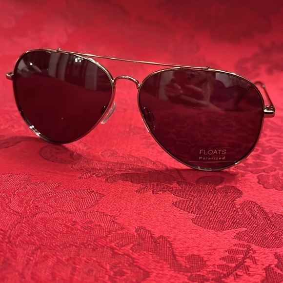 Brand New Floats Komodo Polarized Aviators Sunglasses Metal Silver Tone Frame - Picture 4 of 16